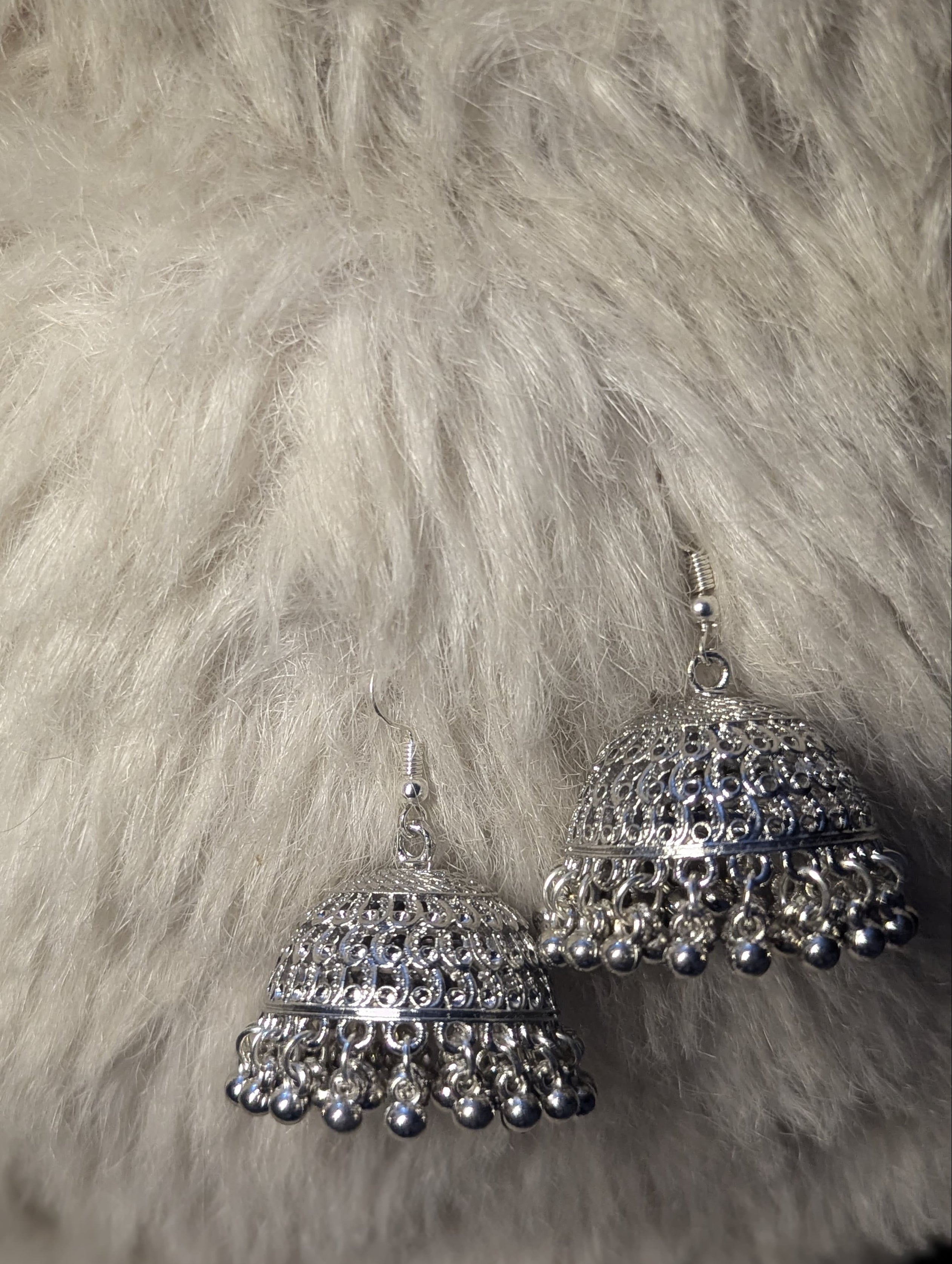 Silver Dome Jhumkas