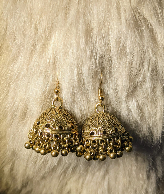 Golden Dome Jhumkas