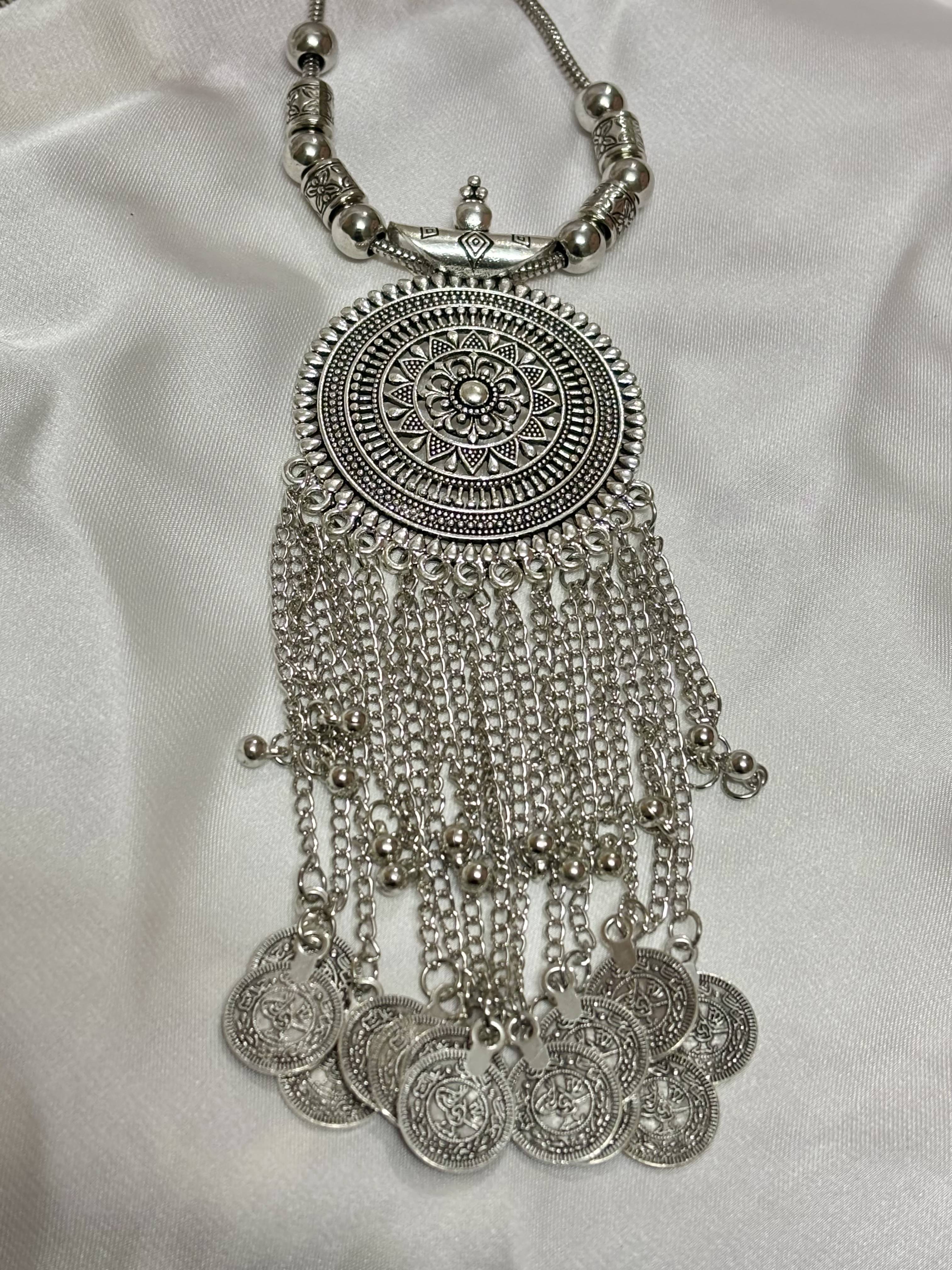 Oxidized Tribal Coin Jewelry Set