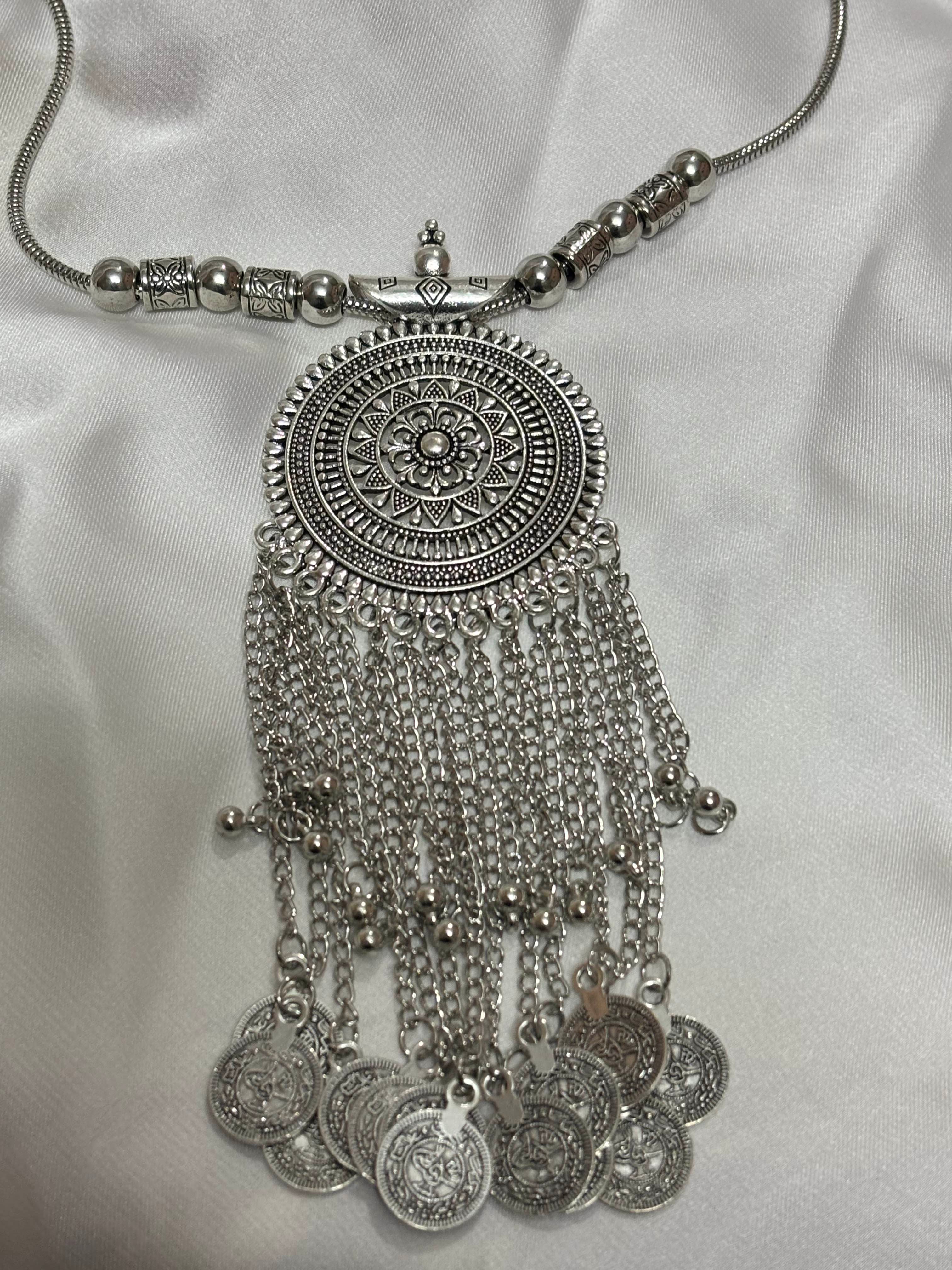 Oxidized Tribal Coin Jewelry Set